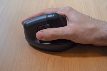 Logitech Lift vertical mouse in use.