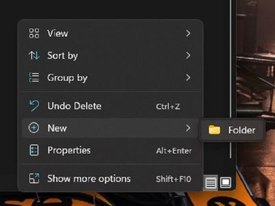 Screenshot of Windows 11 - Right-click method to create a new folder.