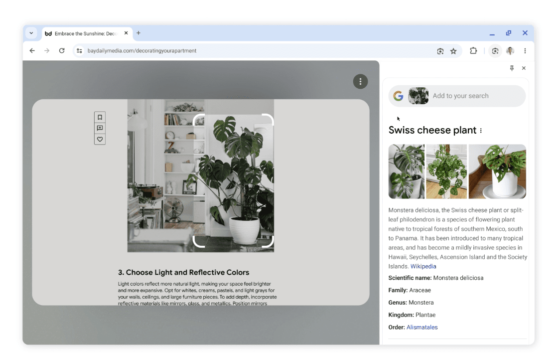 Google Lens on the Desktop.