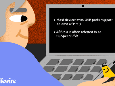 Illustration of a person using a USB device on a laptop.