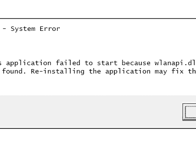 wlanapi.dll error message in Windows 10